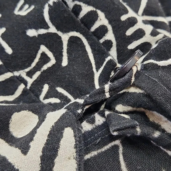 VINTAGE SamHilu black and white cotton fish tribe jacket size L - Picture 10 of 14